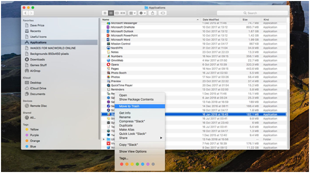 How to delete installed apps on macbook air